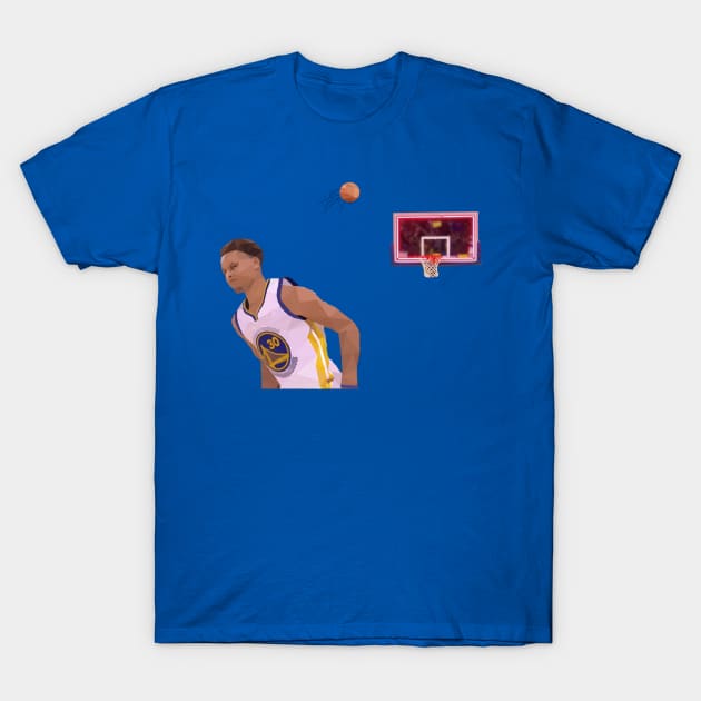 Steph Curry - Turnaround Shot T-Shirt by xavierjfong